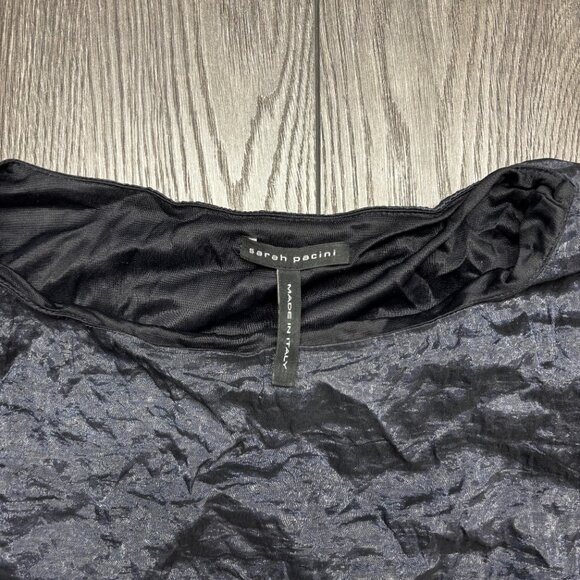 Sarah Picini Avant Garde Crinkle Dress Navy Designer Italy 3 - Picture 3 of 10